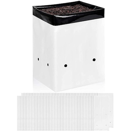 Ipower 100-Pack 3 Gallon Grow Bags Black and White Panda Film, 100PK GLGROWBAGFILM3X50X2